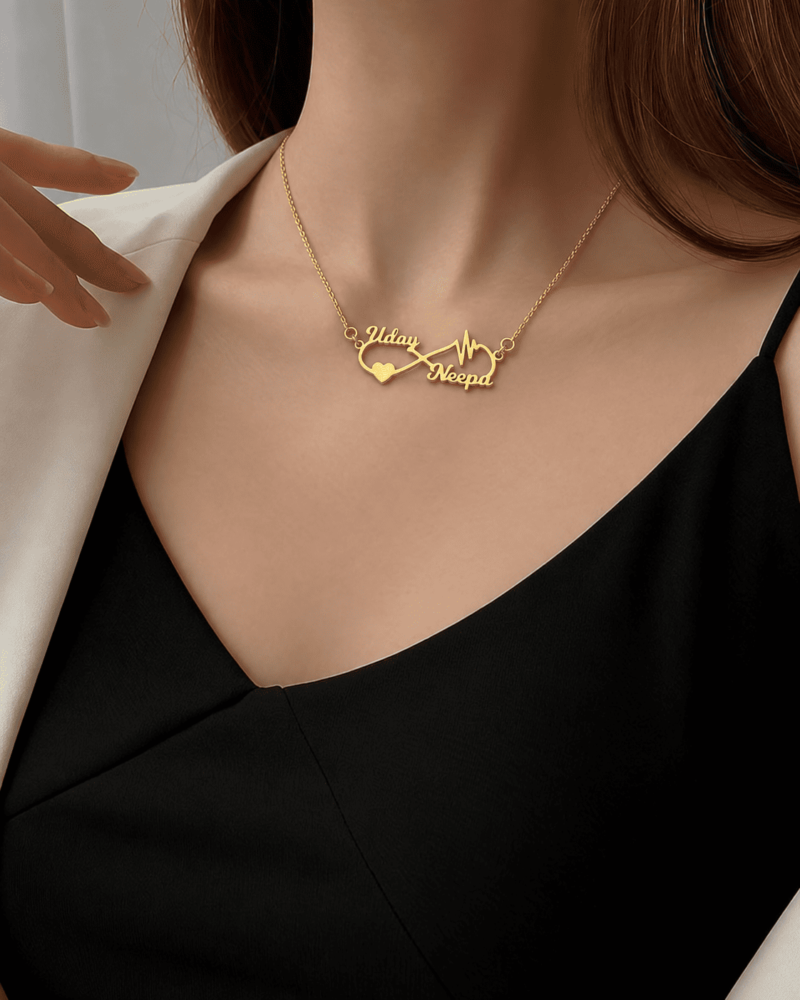 “Infinity Love Heart” Couple Name Pendant