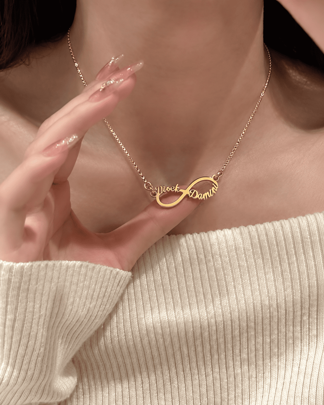 Infinite Couple Name Necklace