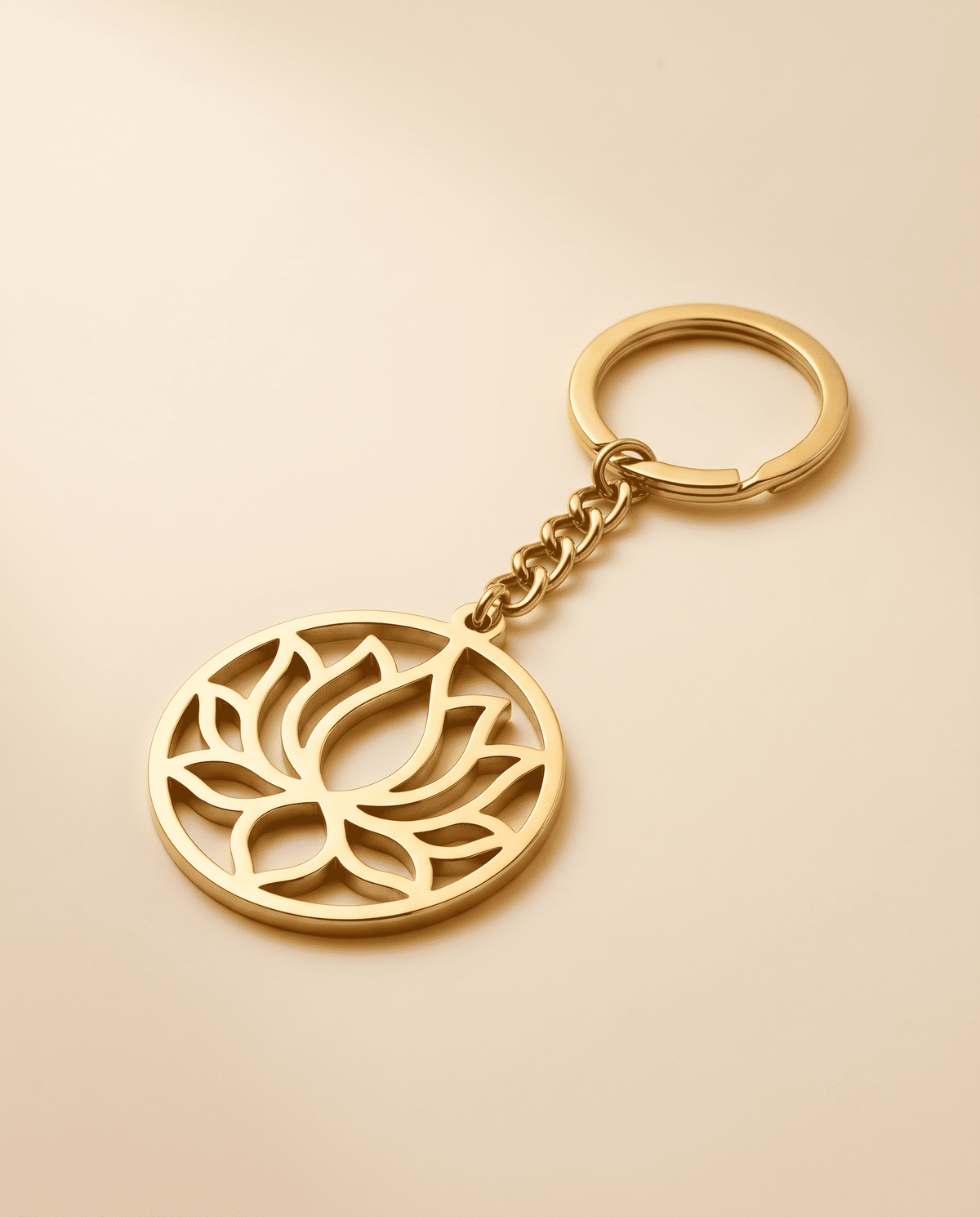 Sacred Lotus Flower Meditation Charm Keychain