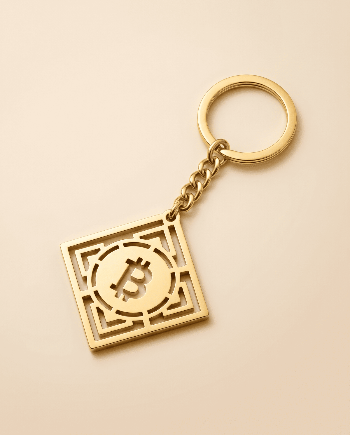Fortune Bitcoin Art Charm Keychain