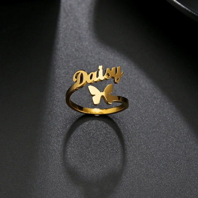 Butterfly Name Ring
