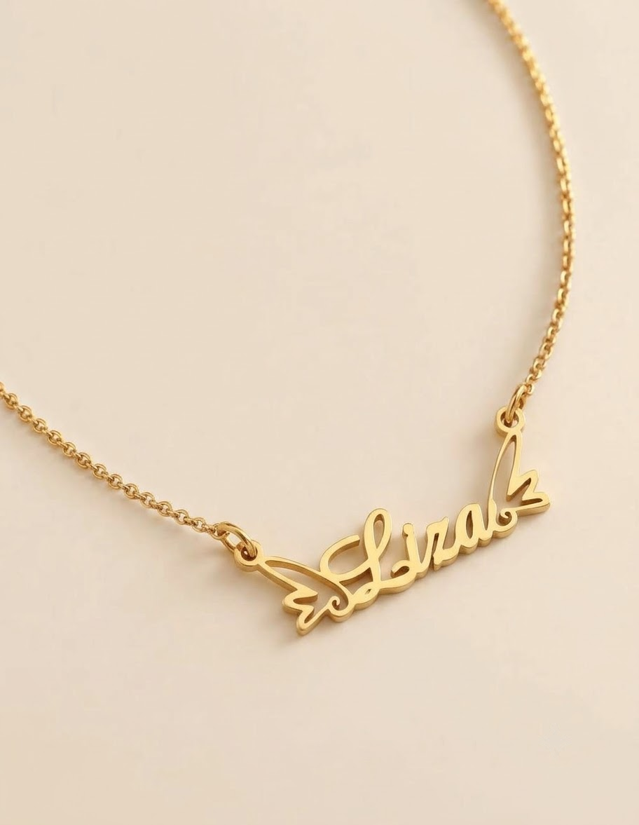 Celestial Wings Name Necklace