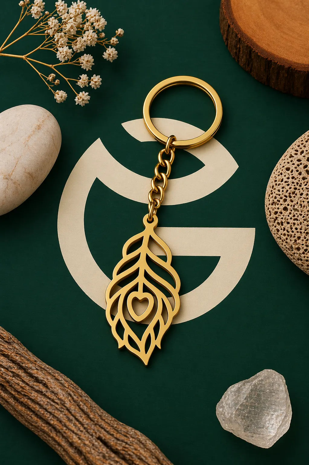 Peacock Feather Keychain