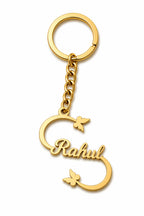 Custom Golden Butterfly Name Keychain