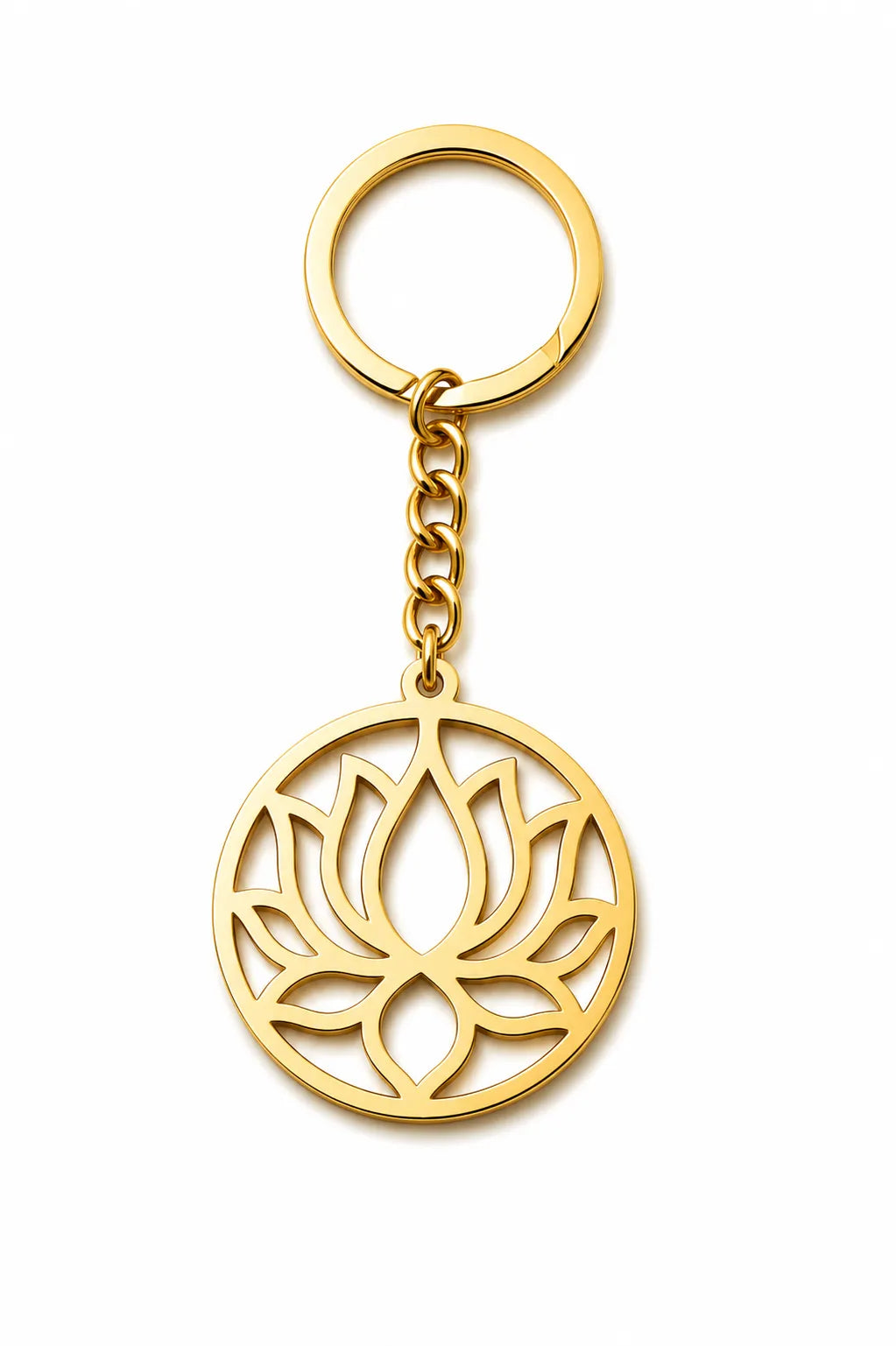 Sacred Lotus Flower Meditation Charm Keychain