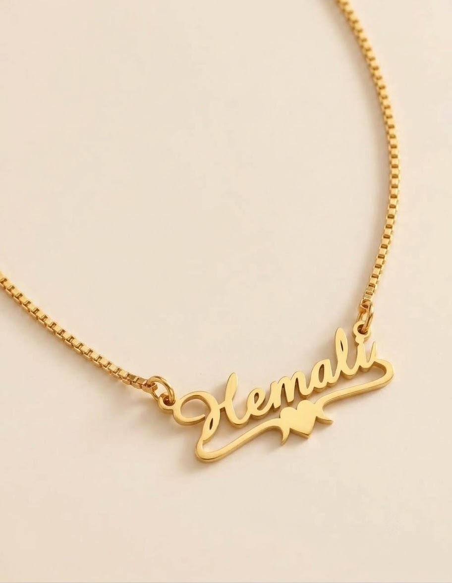 Chic Heart Name Necklace