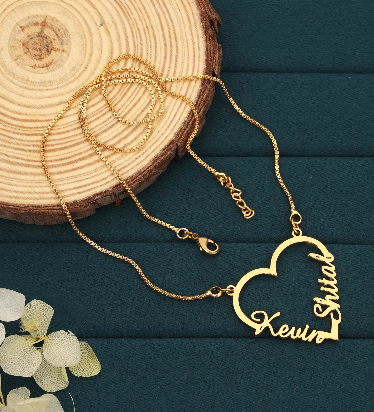 Heart Couple Name Necklace