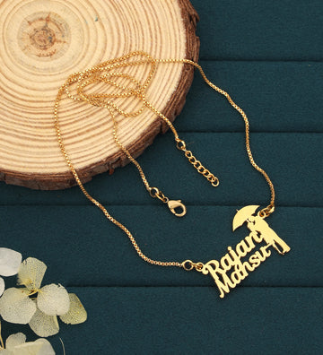 "Under My Umbrella" Personalized Couple Name Charm Necklace