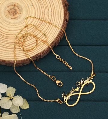 Infinity Love Heart Couple Name Pendant