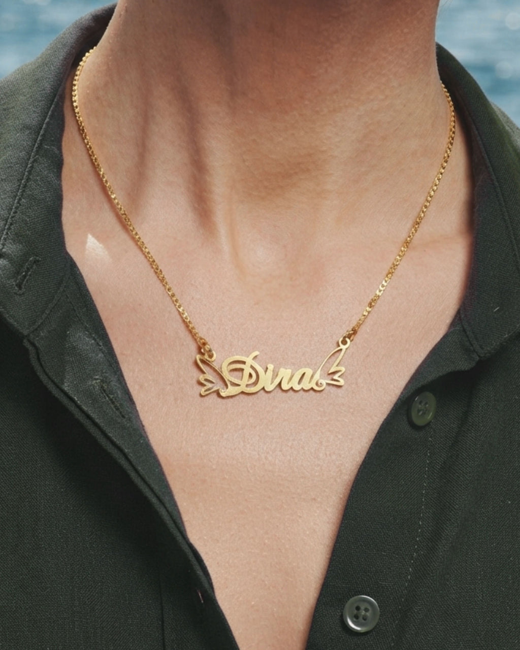 Pixie wings name necklace