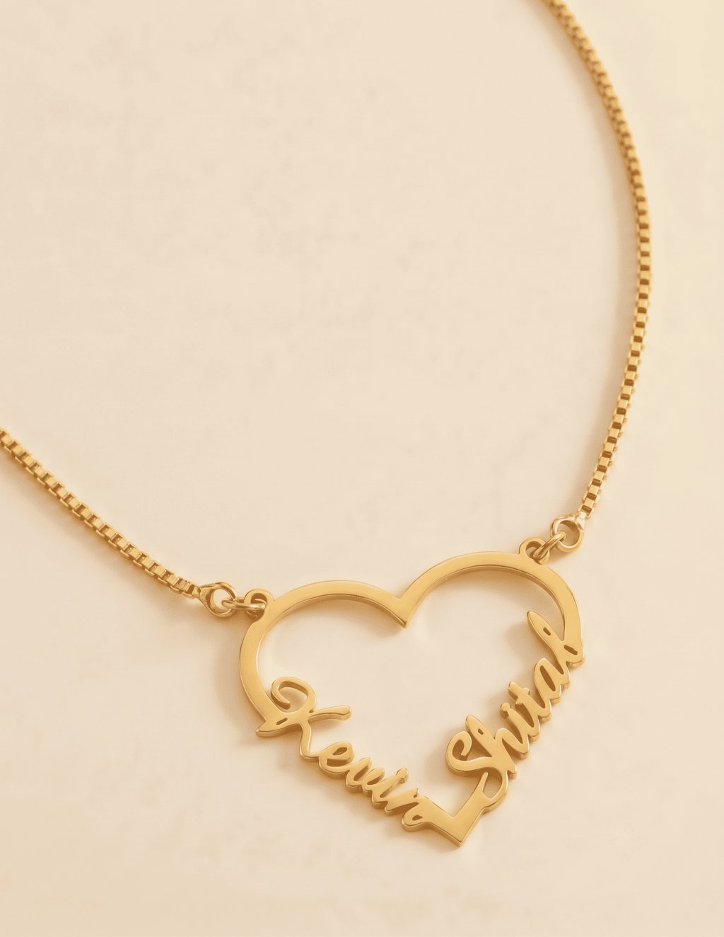 Heart Couple Name Necklace