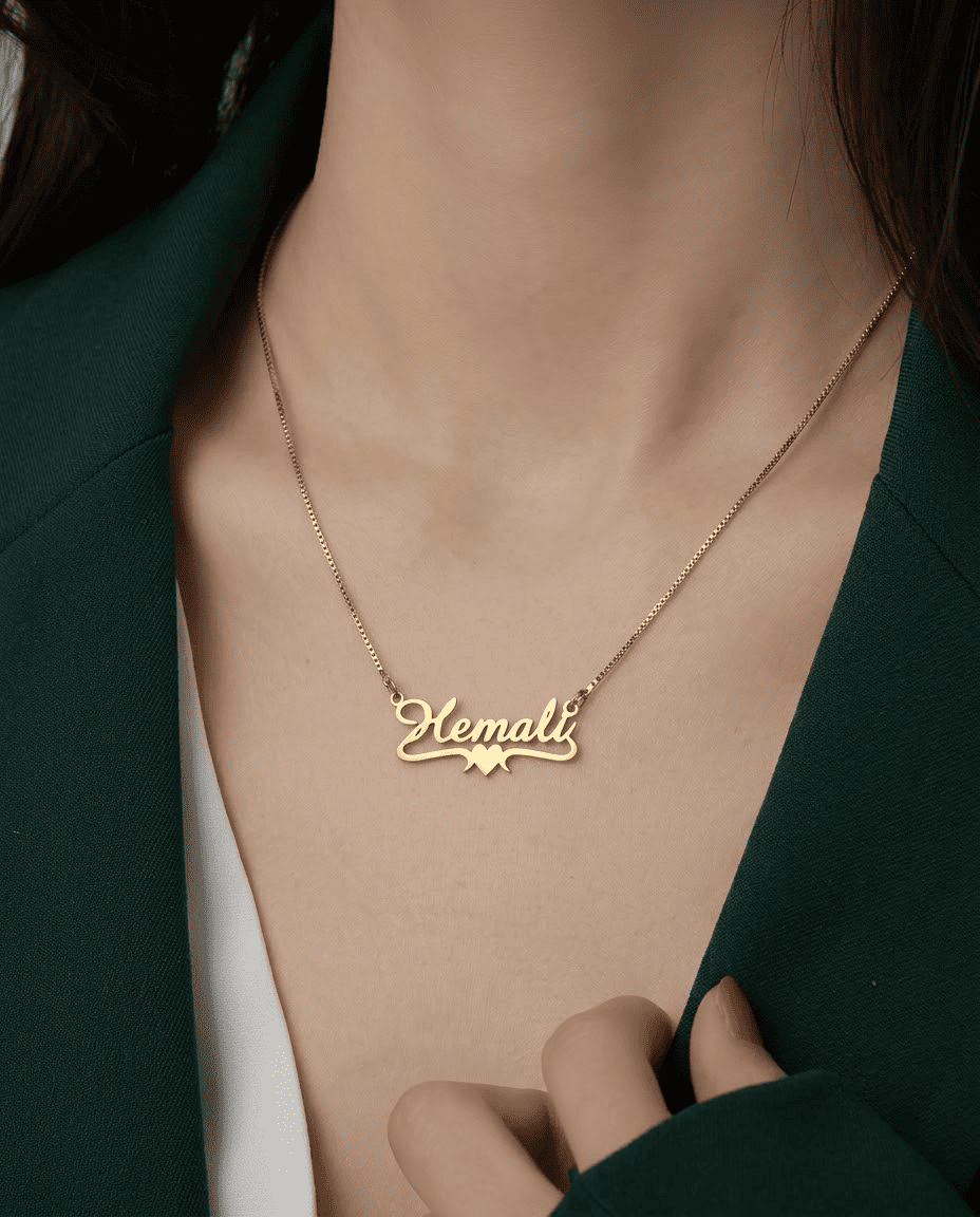 Chic Heart Name Necklace