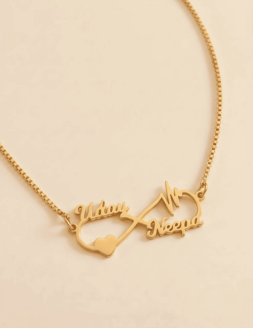 “Infinity Love Heart” Couple Name Pendant
