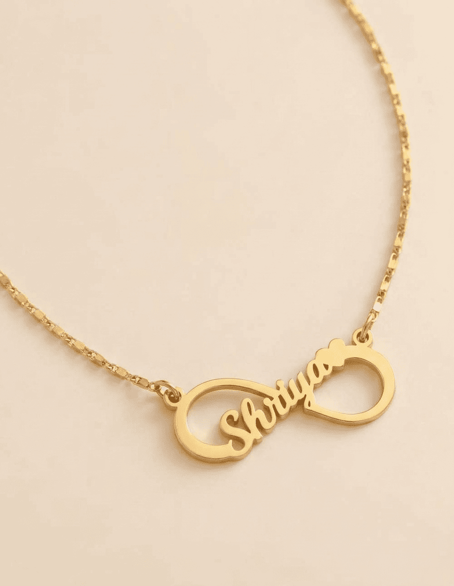 Infinity Single Heart Name Necklace