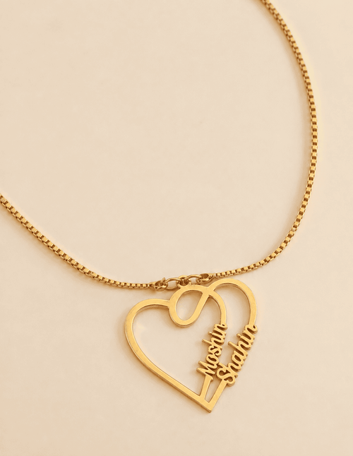 "Linked Hearts" Personalized Double Name