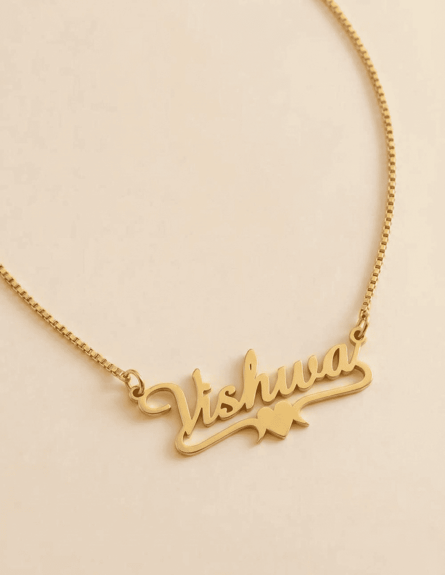 Minimal Heart Name Pendant