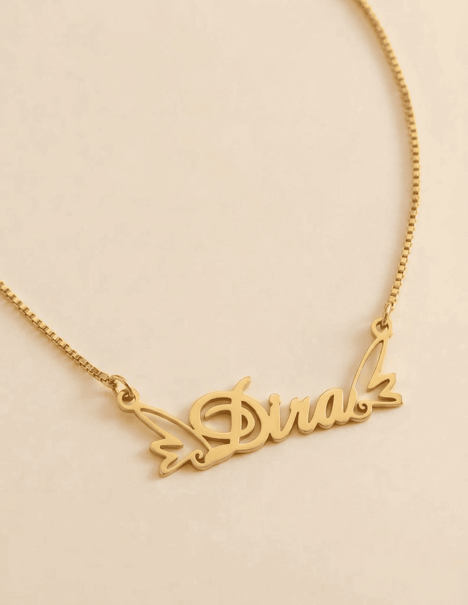 Pixie wings name necklace