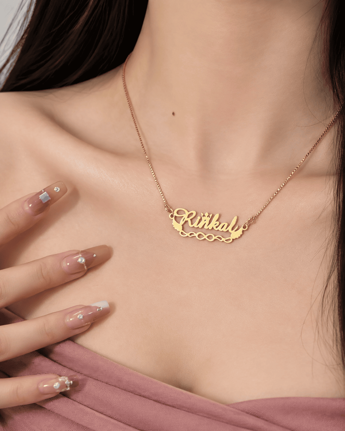 Princess Crown Infinity Name Necklace
