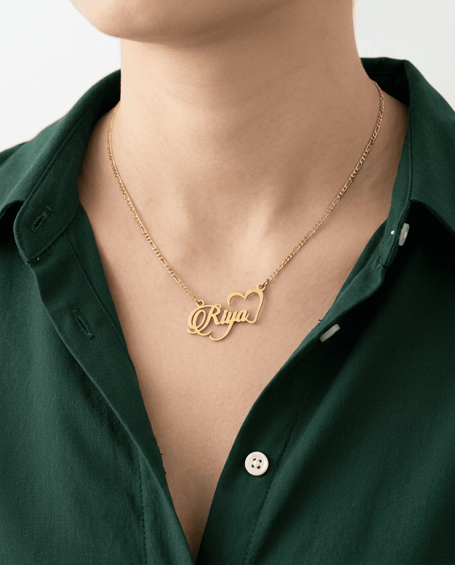 Unique Heart Name Necklace