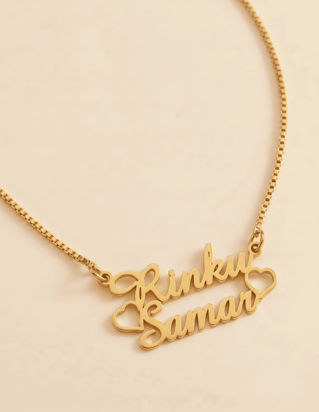 Single Heart Couple Name Necklace