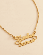 Single Heart Couple Name Necklace