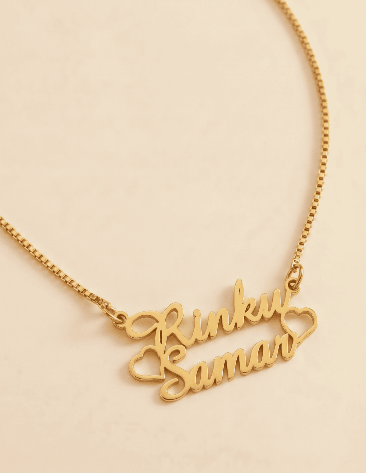 Single Heart Couple Name Necklace