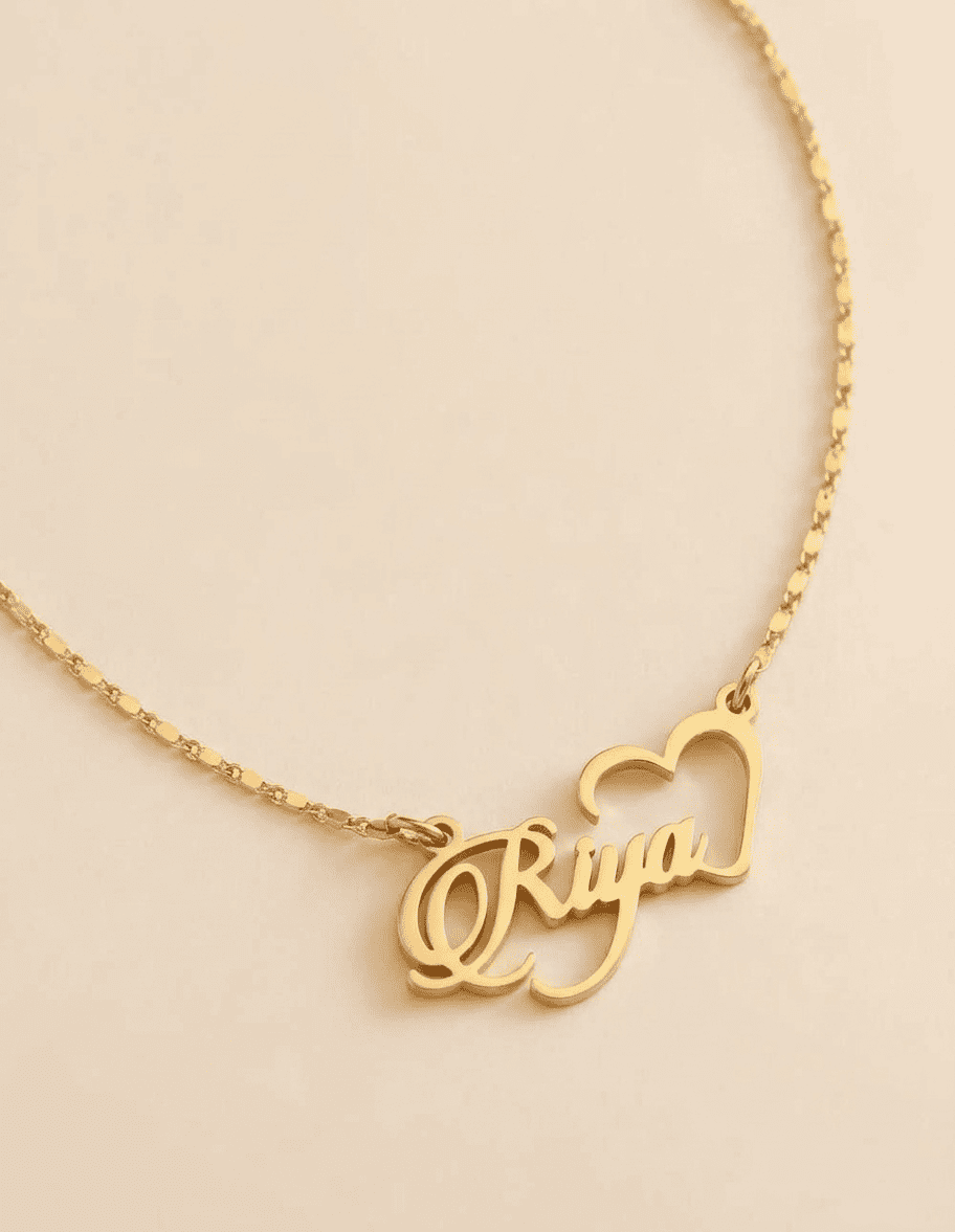 Unique Heart Name Necklace
