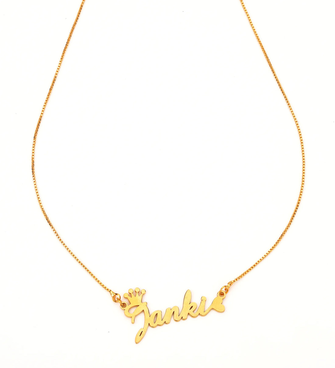 Crown & Heart Style Name Necklace