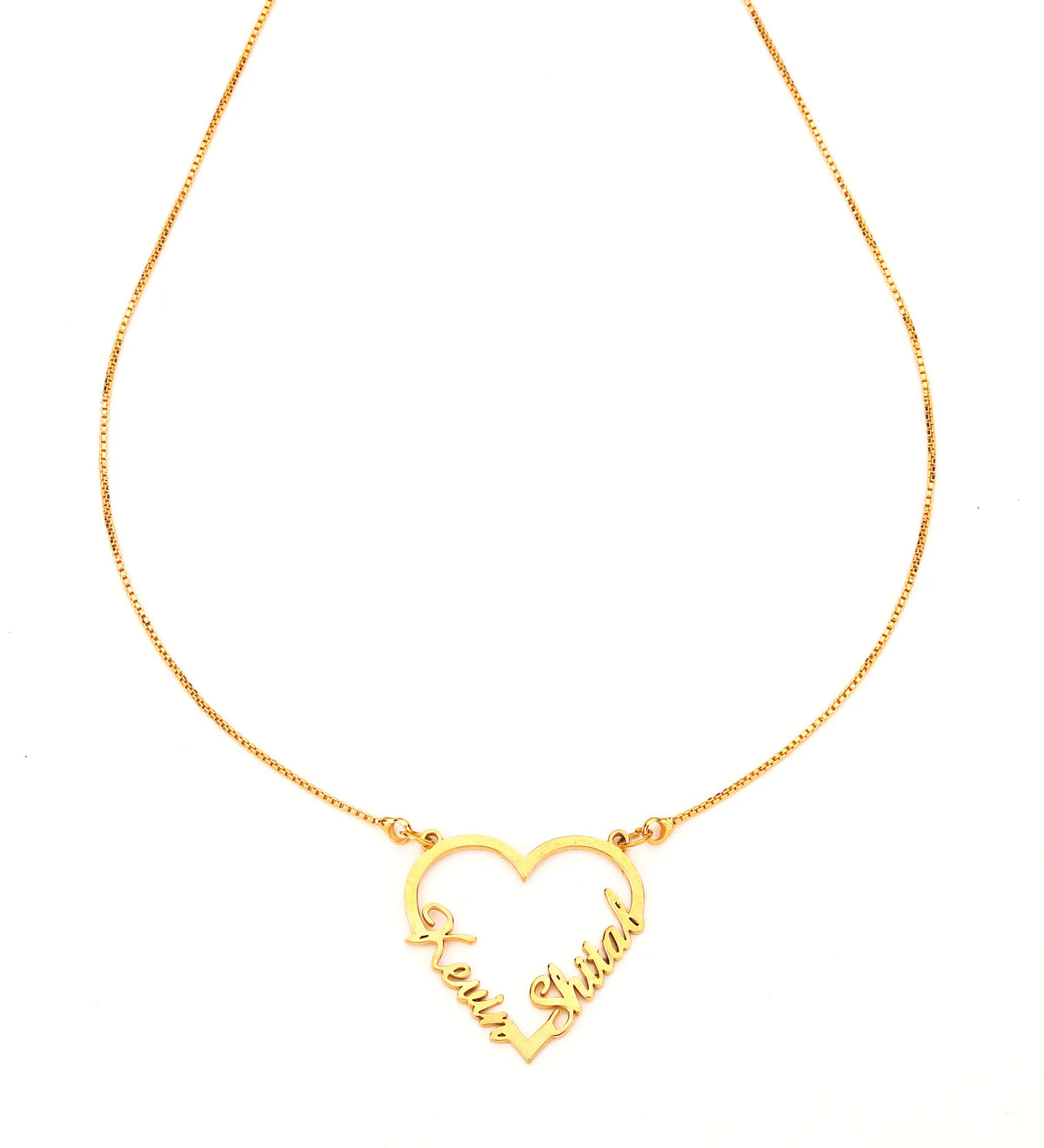 Heart Couple Name Necklace