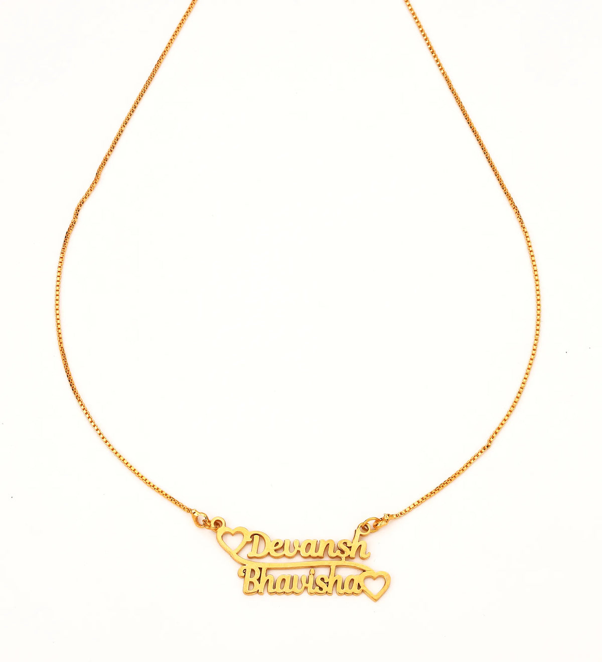 "Dual Heart" Couple Name Necklace