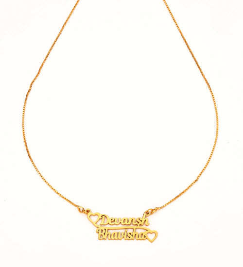 "Dual Heart" Couple Name Necklace