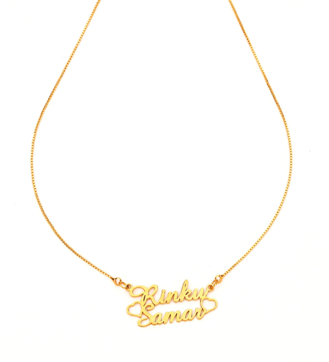 Single Heart Couple Name Necklace