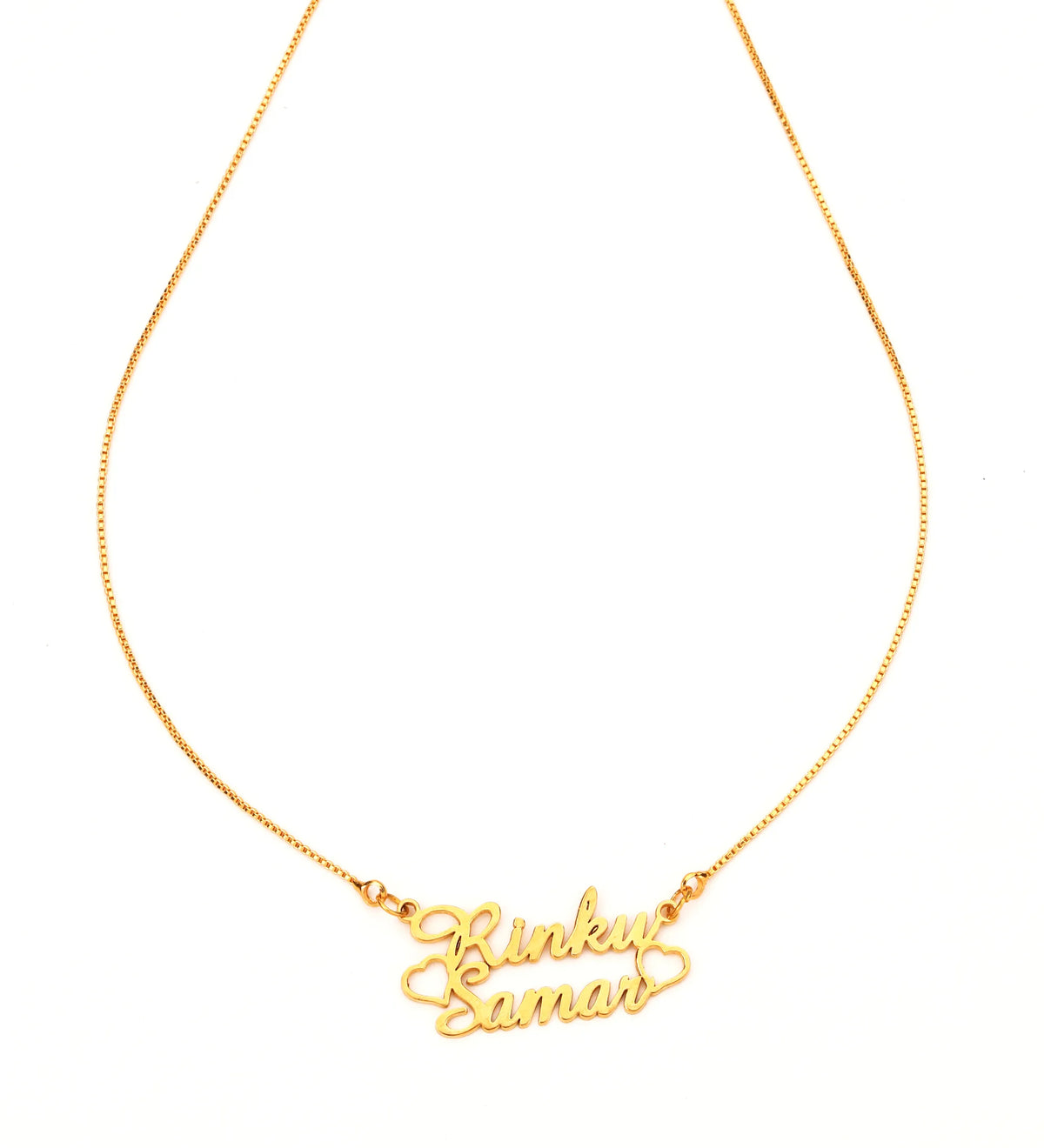 Single Heart Couple Name Necklace