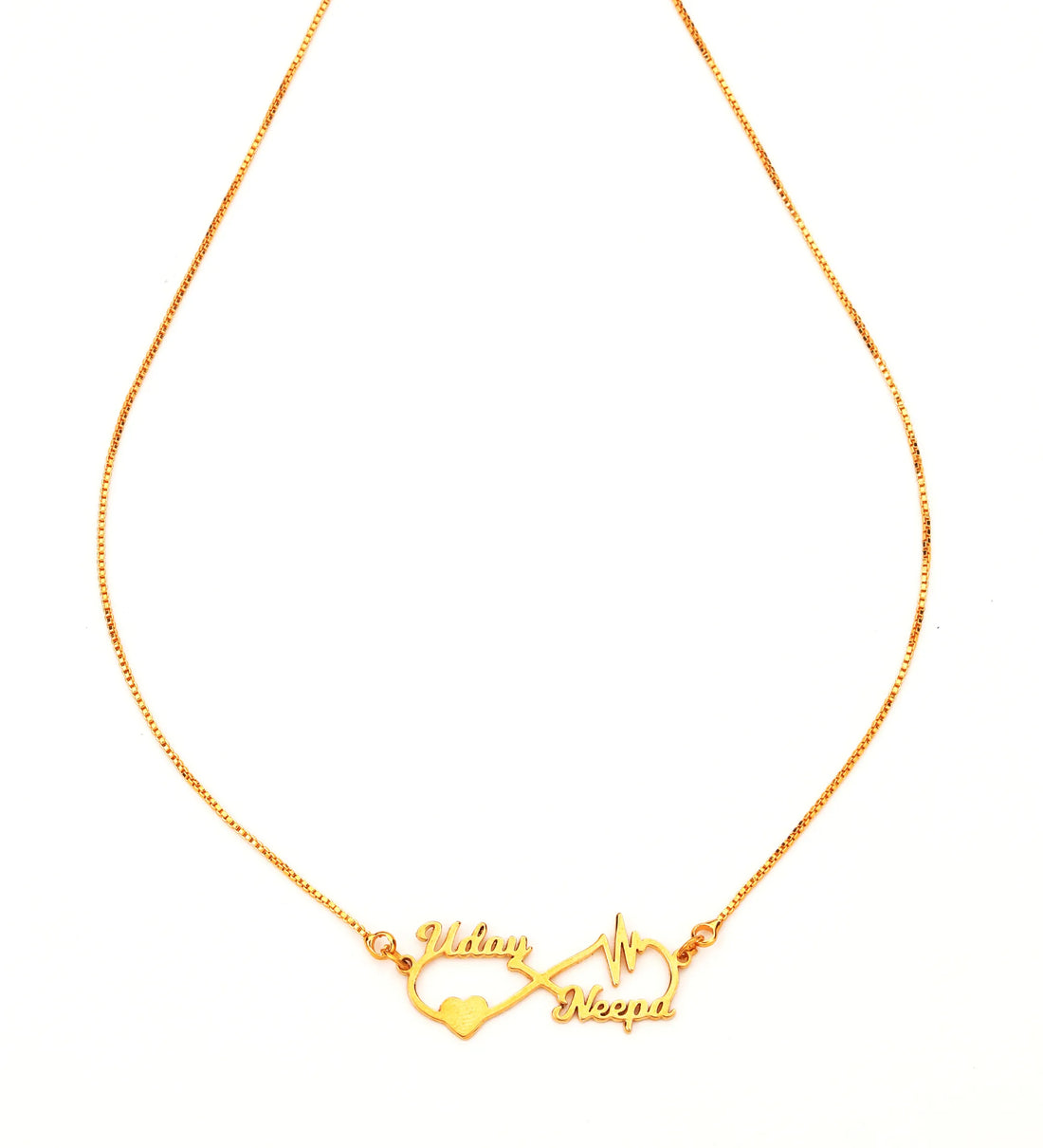 “Infinity Love Heart” Couple Name Pendant