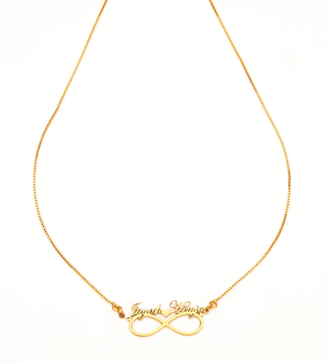 Infinity Love Heart Couple Name Pendant