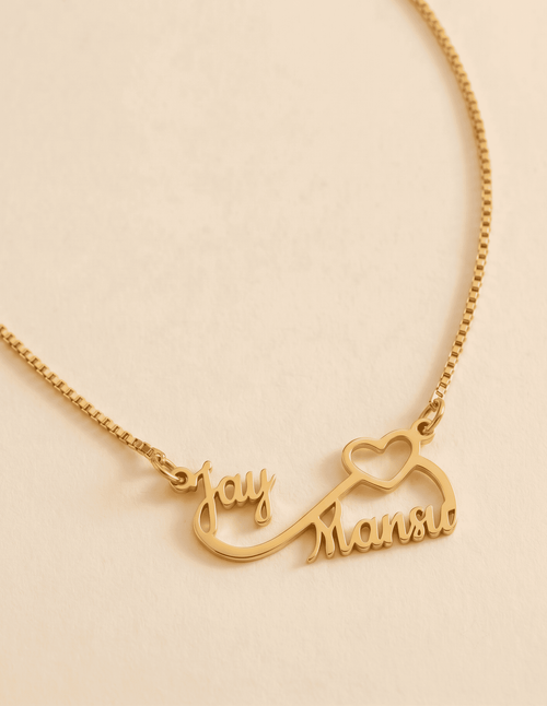 "Woven Hearts" Personalized Connected Name Charm