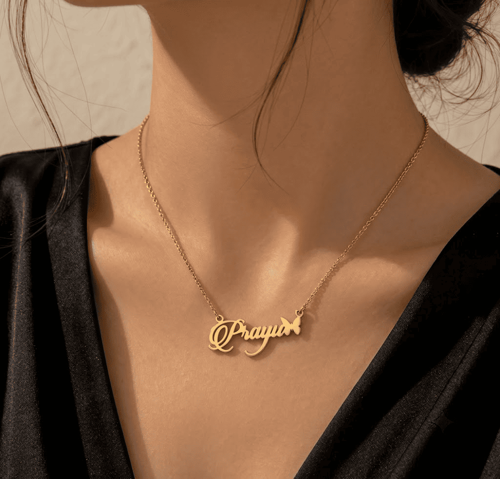 Ringlate Butterfly Name Necklace