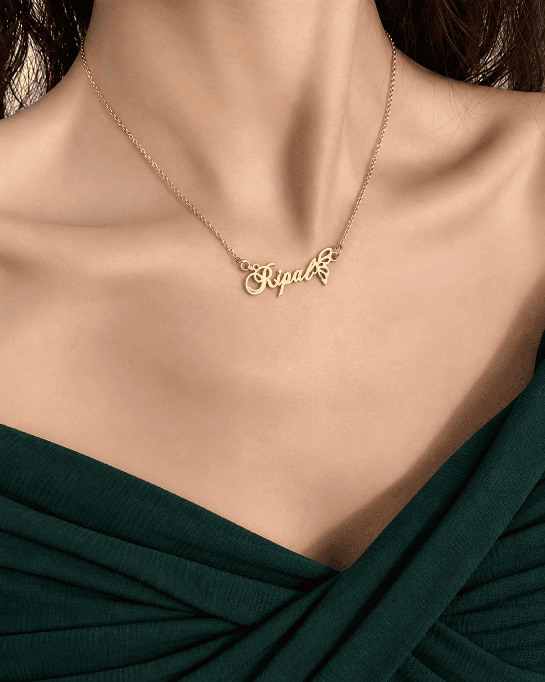 Graceful Wings Name Necklace